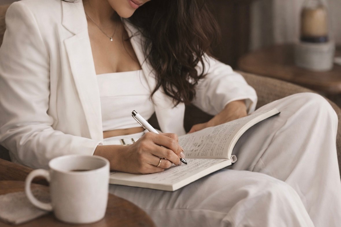 Mel Psiquê escrevendo — Consultoria Método A.L.M.A